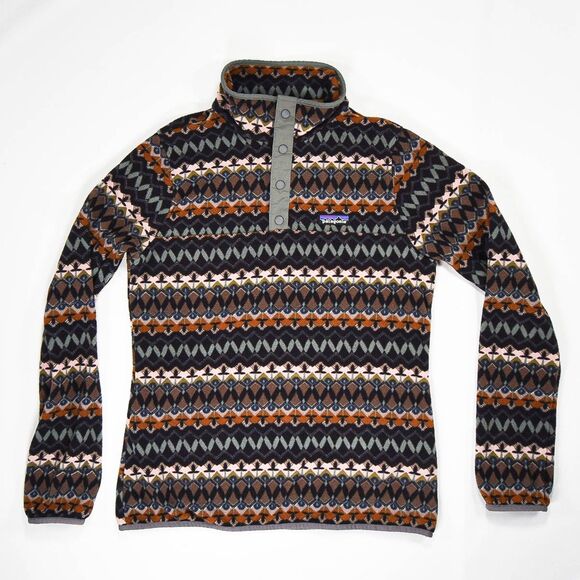 Patagonia Sweaters - Patagonia Women's Micro D Snap-T Button Patterned Pullover Sweater - M